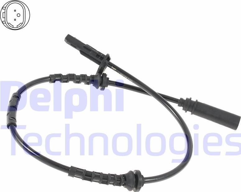 Delphi SS21266-12B1 - Датчик ABS, частота вращения колеса autosila-amz.com