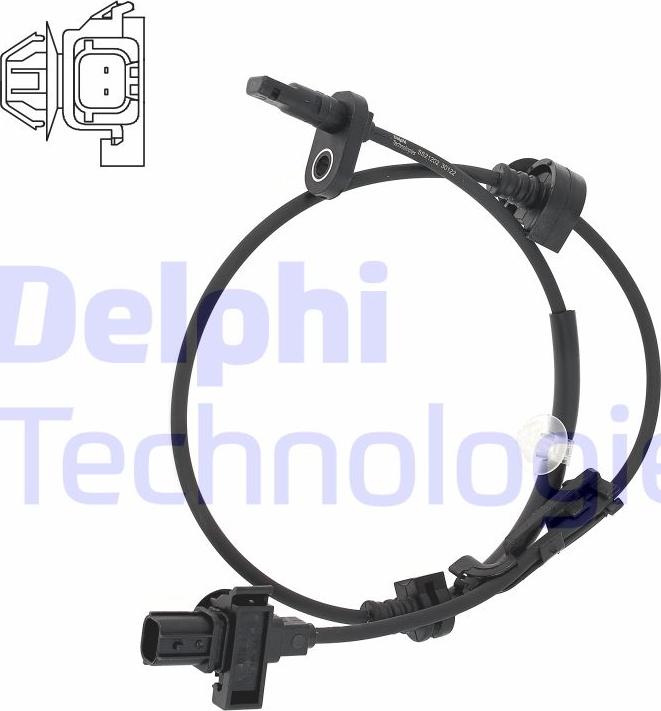 Delphi SS21202-12B1 - Датчик ABS, частота вращения колеса autosila-amz.com