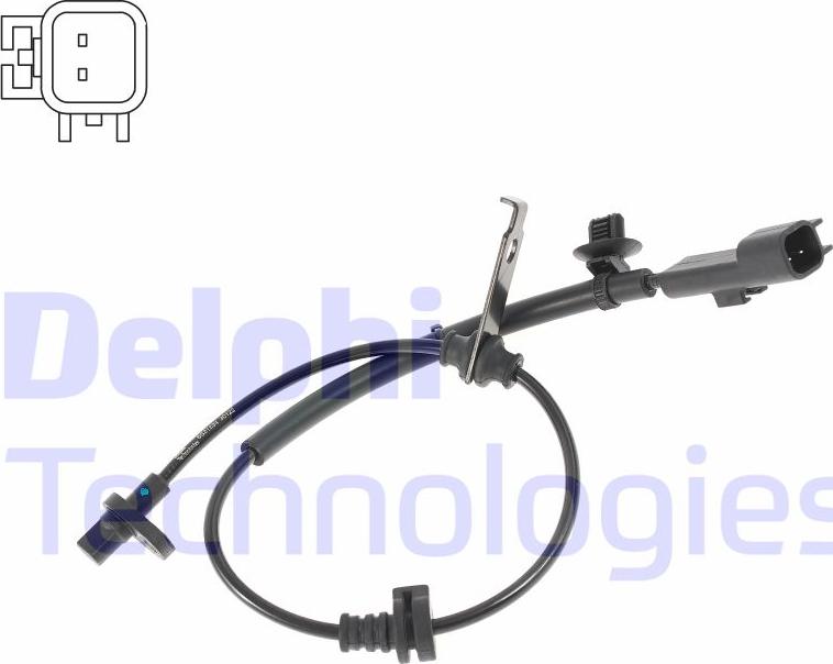 Delphi SS21234-12B1 - Датчик ABS, частота вращения колеса autosila-amz.com