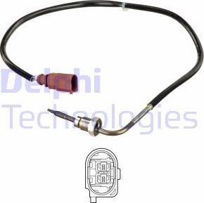 Delphi TS30154 - Датчик, температура выхлопных газов autosila-amz.com