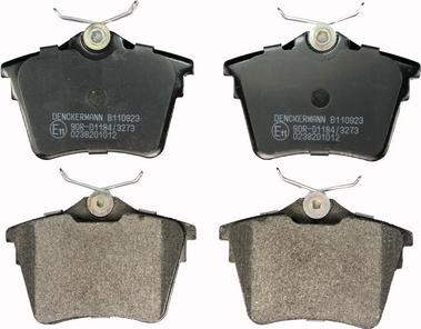 Denckermann B110923 - Тормозные колодки, дисковые, комплект autosila-amz.com