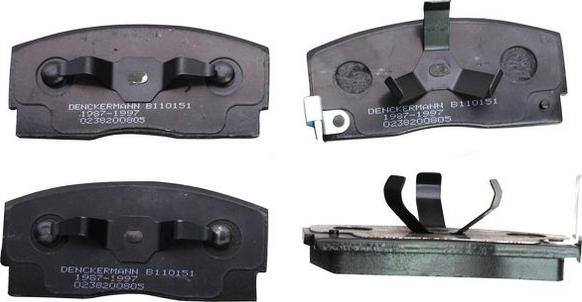 Denckermann B110151 - Тормозные колодки, дисковые, комплект autosila-amz.com