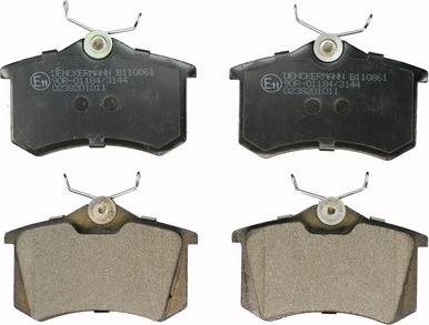 Denckermann B110861 - Тормозные колодки, дисковые, комплект autosila-amz.com