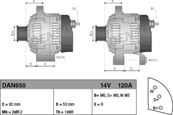 Denso DAN650 - Генератор autosila-amz.com