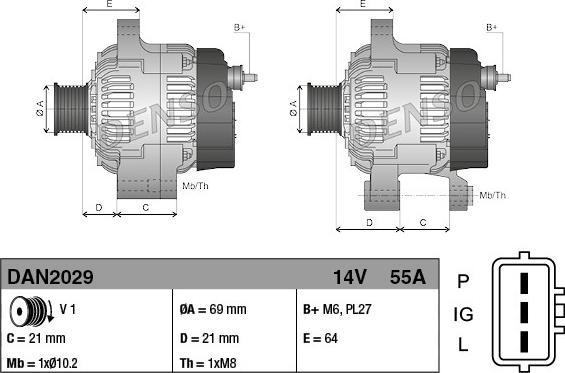 Denso DAN2029 - Генератор autosila-amz.com