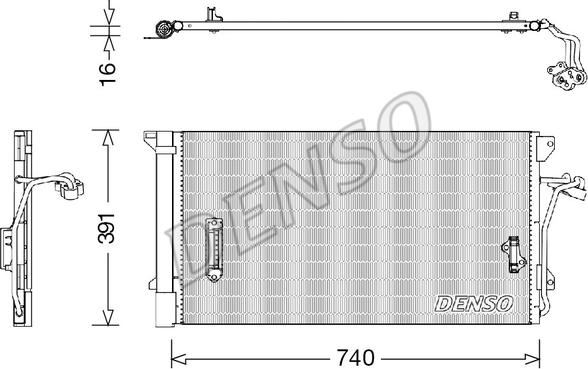 Denso DCN02027 - Конденсатор кондиционера autosila-amz.com