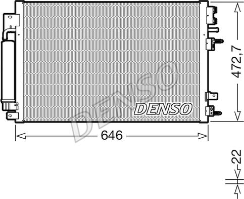 Denso DCN13022 - Конденсатор кондиционера autosila-amz.com