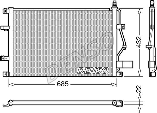 Denso DCN33013 - Конденсатор кондиционера autosila-amz.com
