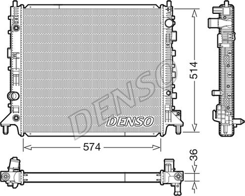 Denso DRM99013 - Радиатор, охлаждение двигателя autosila-amz.com