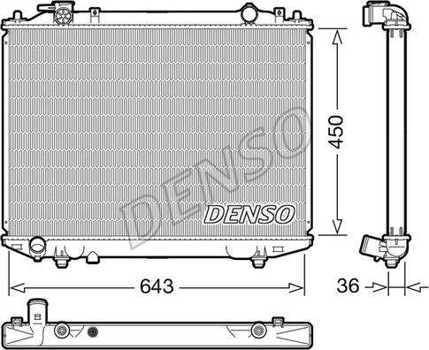 Denso DRM44047 - Радиатор, охлаждение двигателя autosila-amz.com