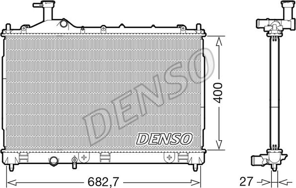 Denso DRM45042 - Радиатор, охлаждение двигателя autosila-amz.com