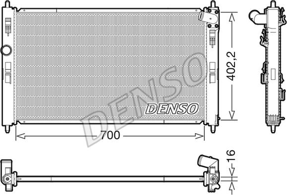 Denso DRM45050 - Радиатор, охлаждение двигателя autosila-amz.com