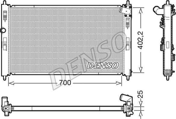 Denso DRM45053 - Радиатор, охлаждение двигателя autosila-amz.com