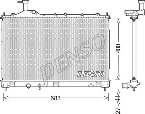 Denso DRM45038 - Радиатор, охлаждение двигателя autosila-amz.com