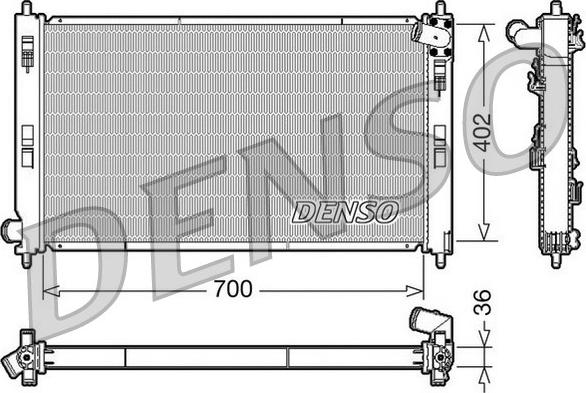 Denso DRM45029 - Радиатор, охлаждение двигателя autosila-amz.com