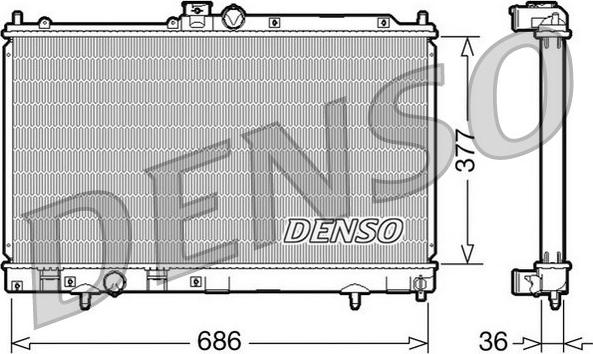 Denso DRM45022 - Радиатор, охлаждение двигателя autosila-amz.com