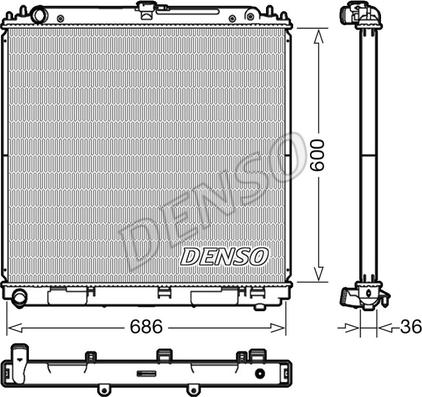 Denso DRM46041 - Радиатор, охлаждение двигателя autosila-amz.com