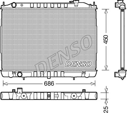 Denso DRM46050 - Радиатор, охлаждение двигателя autosila-amz.com