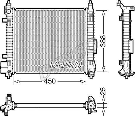 Denso DRM46061 - Радиатор, охлаждение двигателя autosila-amz.com