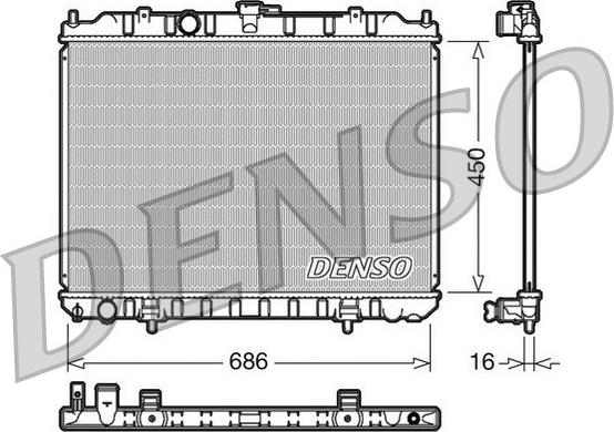 Denso DRM46004 - Радиатор, охлаждение двигателя autosila-amz.com