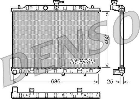 Denso DRM46007 - Радиатор охл. NISSAN X - Trail 2.0 DCi Man.03/07- autosila-amz.com