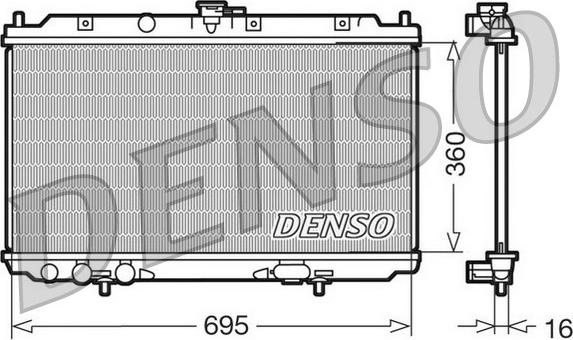 Denso DRM46012 - Радиатор, охлаждение двигателя autosila-amz.com