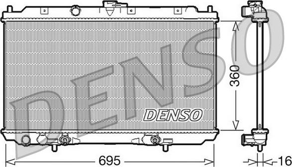 Denso DRM46024 - Радиатор, охлаждение двигателя autosila-amz.com