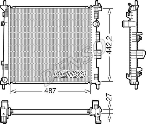 Denso DRM46070 - Радиатор, охлаждение двигателя autosila-amz.com