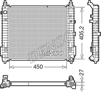 Denso DRM46071 - Радиатор, охлаждение двигателя autosila-amz.com