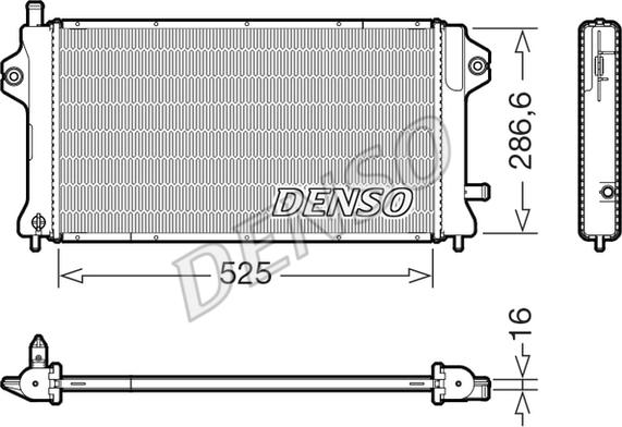 Denso DRM46077 - Радиатор, охлаждение двигателя autosila-amz.com