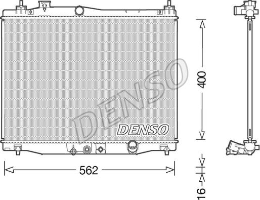 Denso DRM40046 - Радиатор, охлаждение двигателя autosila-amz.com