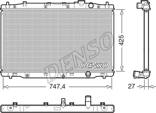 Denso DRM40052 - Радиатор, охлаждение двигателя autosila-amz.com