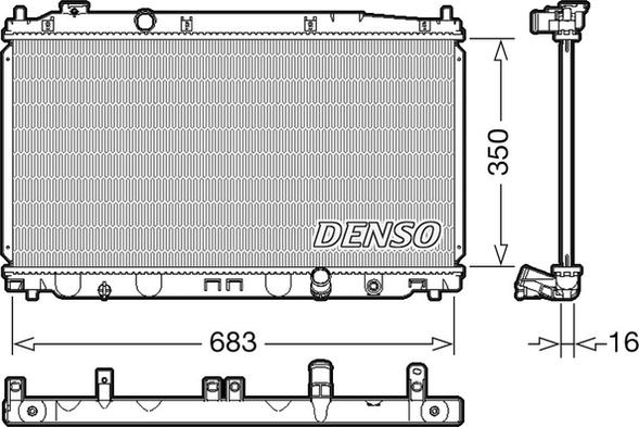 Denso DRM40035 - Радиатор, охлаждение двигателя autosila-amz.com