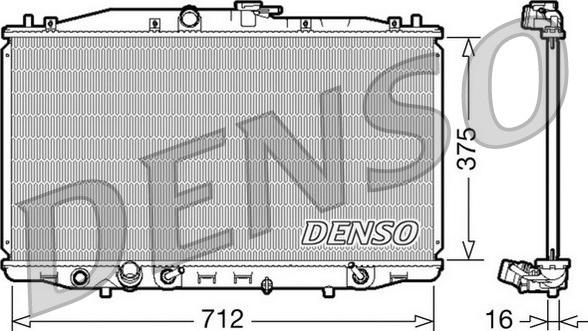 Denso DRM40022 - Радиатор, охлаждение двигателя autosila-amz.com