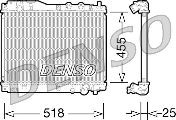 Denso DRM40027 - Радиатор, охлаждение двигателя autosila-amz.com