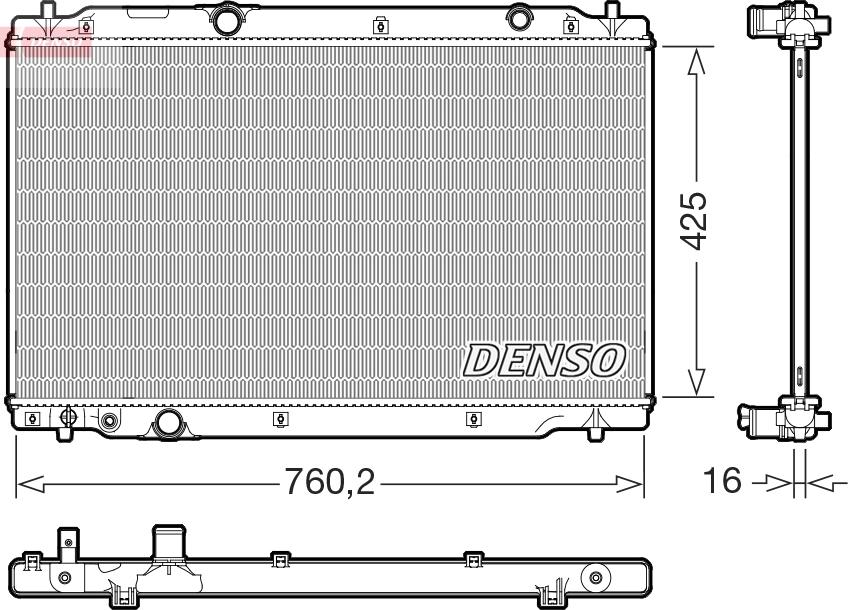 Denso DRM40107 - Радиатор, охлаждение двигателя autosila-amz.com