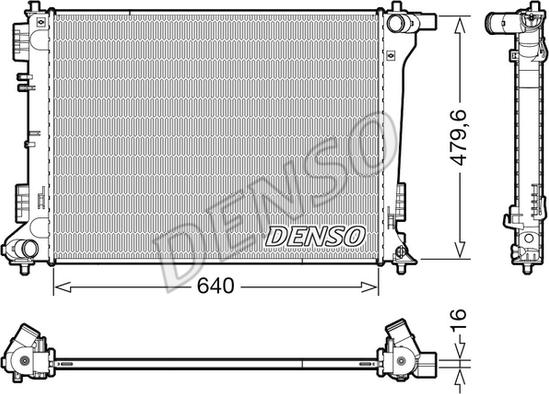 Denso DRM41019 - Радиатор, охлаждение двигателя autosila-amz.com