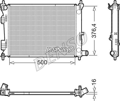 Denso DRM41017 - Радиатор, охлаждение двигателя autosila-amz.com