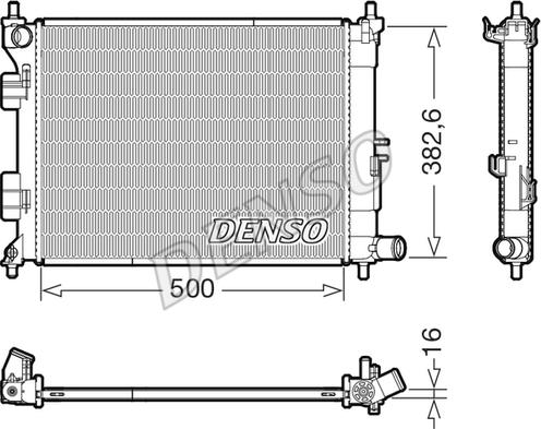 Denso DRM41032 - Радиатор, охлаждение двигателя autosila-amz.com