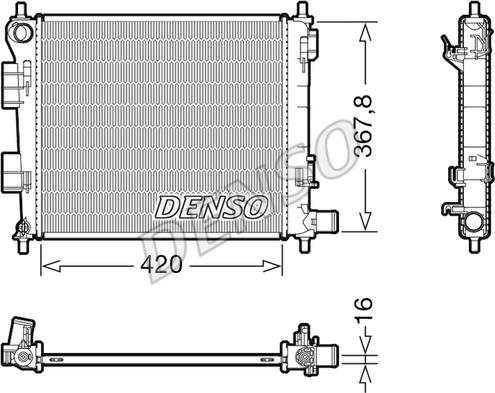 Denso DRM41025 - Радиатор, охлаждение двигателя autosila-amz.com