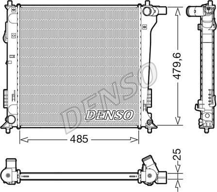 Denso DRM41020 - Радиатор, охлаждение двигателя autosila-amz.com