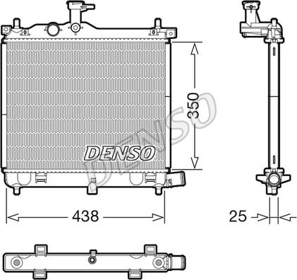 Denso DRM41021 - Радиатор, охлаждение двигателя autosila-amz.com