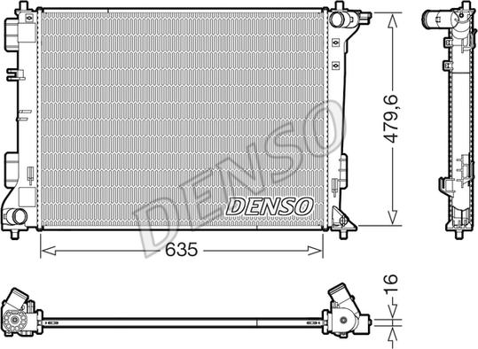 Denso DRM41028 - Радиатор, охлаждение двигателя autosila-amz.com