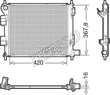 Denso DRM41022 - Радиатор, охлаждение двигателя autosila-amz.com