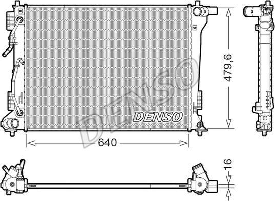 Denso DRM41027 - Радиатор, охлаждение двигателя autosila-amz.com