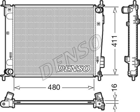 Denso DRM43003 - Радиатор, охлаждение двигателя autosila-amz.com