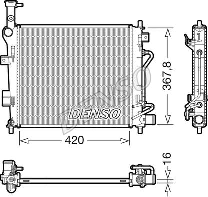 Denso DRM43007 - Радиатор, охлаждение двигателя autosila-amz.com