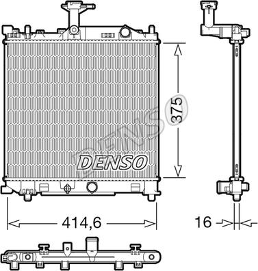Denso DRM47040 - Радиатор, охлаждение двигателя autosila-amz.com