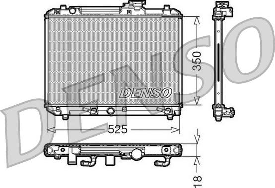 Denso DRM47002 - Радиатор, охлаждение двигателя autosila-amz.com