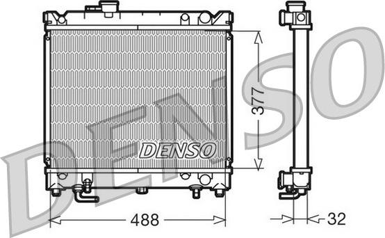Denso DRM47010 - Радиатор, охлаждение двигателя autosila-amz.com